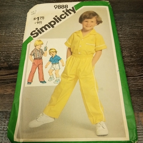 Vintage Simplicity Sewing Pattern 9888 Boys Shirt Pants Shorts Size 3 Uncut - Picture 1 of 2